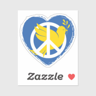 Ukraine Friedensdove Herzherz Liebe Ukrainisch Aufkleber