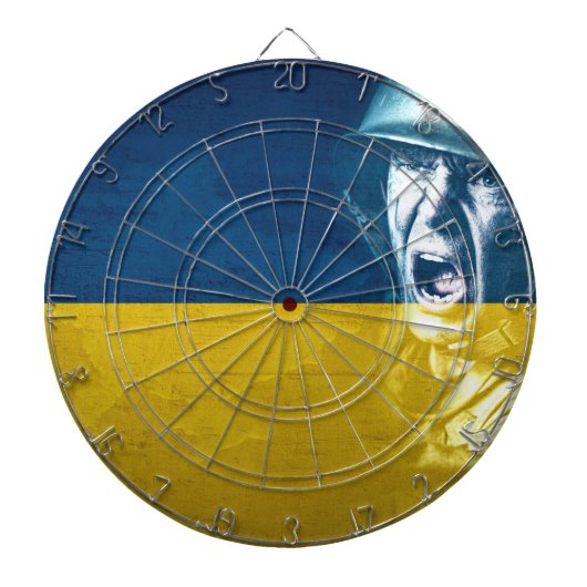 Ukraine Friedenssoldat im Krieg Dartscheibe (vorne)
