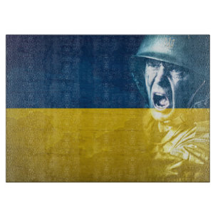 Ukraine Friedenssoldat im Krieg Schneidebrett
