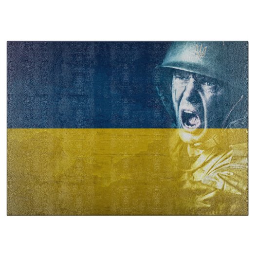 Ukraine Friedenssoldat im Krieg Schneidebrett (Vorderseite)