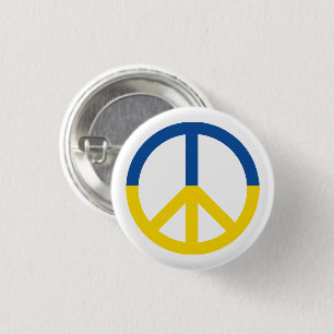 Ukraine-Friedenszeichen Button