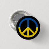 Ukraine-Friedenszeichen Button (Vorne & Hinten)
