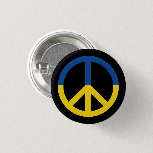 Ukraine-Friedenszeichen Button (Vorne & Hinten)