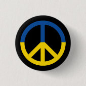 Ukraine-Friedenszeichen Button (Vorderseite)
