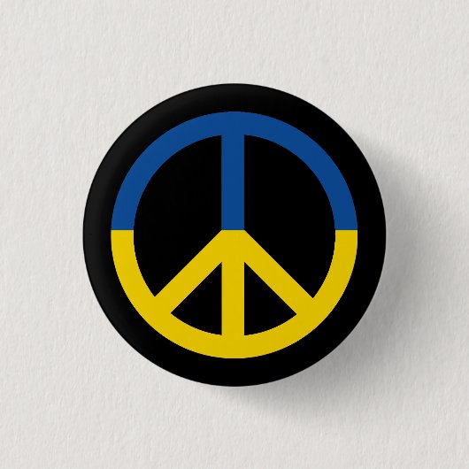 Ukraine-Friedenszeichen Button (Vorderseite)