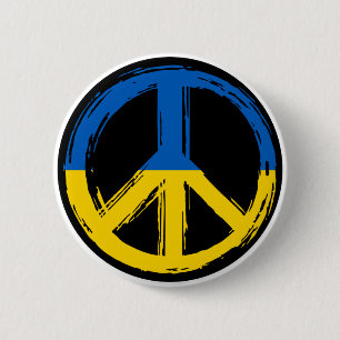 Ukraine - Friedenszeichen für Ukraine Button