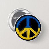 Ukraine - Friedenszeichen für Ukraine Button (Vorne & Hinten)