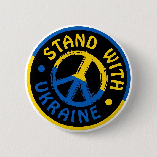 Ukraine - Friedenszeichen für Ukraine Button (Vorderseite)