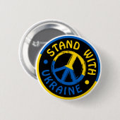 Ukraine - Friedenszeichen für Ukraine Button (Vorne & Hinten)