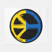 Ukraine - Friedenszeichen für Ukraine Fleecedecke (Vorderseite (Horizontal))