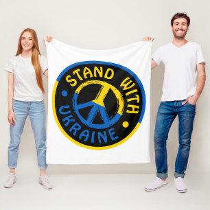 Ukraine - Friedenszeichen für Ukraine Fleecedecke