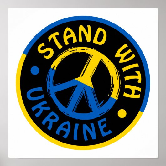 Ukraine - Friedenszeichen für Ukraine Poster (Vorne)