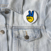 Ukraine Friedenszeichen mit Fahne der Ukraine Farb Button (Beispiel)