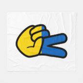 Ukraine Friedenszeichen mit Fahne der Ukraine Farb Fleecedecke (Vorderseite (Horizontal))