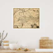 Ukraine Frühkarte 1648 Poster (Küche)