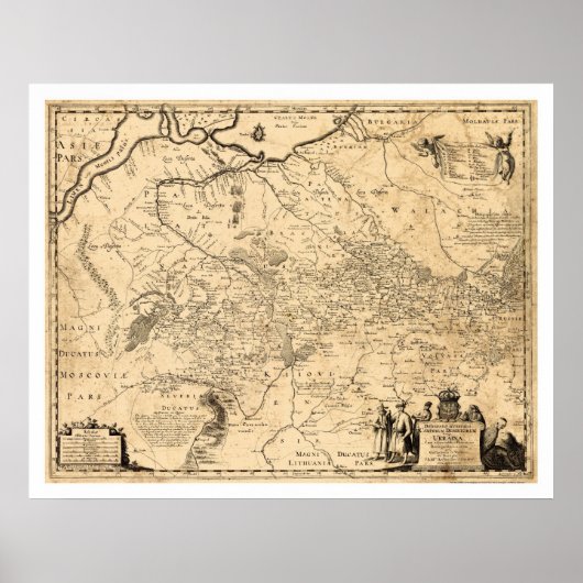 Ukraine Frühkarte 1648 Poster (Vorne)