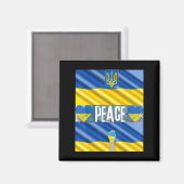 Ukraine für Frieden steht für die Ukraine Stoppt W Magnet (Vorderseite/Rückseite)