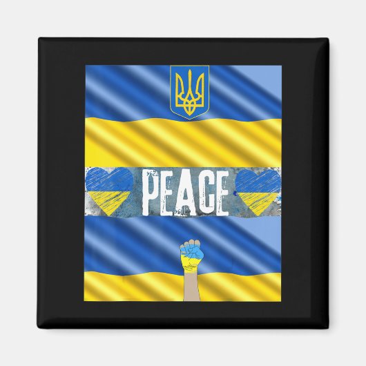 Ukraine für Frieden steht für die Ukraine Stoppt W Magnet (Vorne)