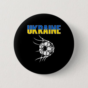 Ukraine Fußballfans Trikot - Ukrainische Flagge Fo Button