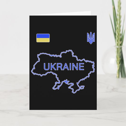 Ukraine-Fußballteam Ukr Karte und Dreizack-Trikot  (Vorderseite)
