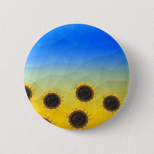 Ukraine Gelbe Geometrie Maschenmuster Blume Button