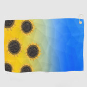 Ukraine Gelbe Geometrie Maschenmuster Blume Golfhandtuch (Horizontal)