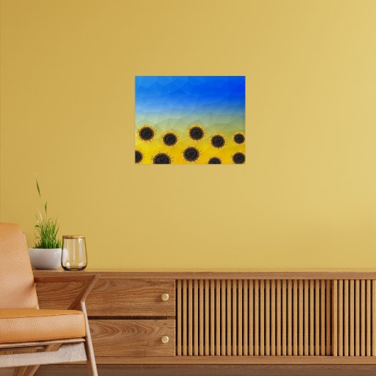 Ukraine Gelbe Geometrie Maschenmuster Blume Poster (Wohnzimmer 2)