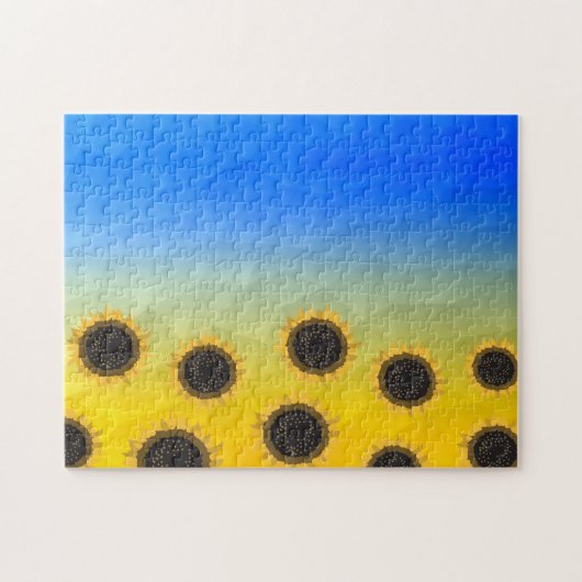 Ukraine Gelbe Geometrie Maschenmuster Blume Puzzle (Horizontal)