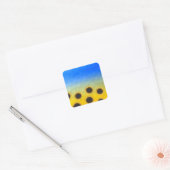 Ukraine Gelbe Geometrie Maschenmuster Blume Quadratischer Aufkleber (Umschlag)