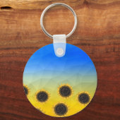 Ukraine Gelbe Geometrie Maschenmuster Blume Schlüsselanhänger (Rückseite)