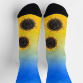 Ukraine Gelbe Geometrie Maschenmuster Blume Socken (Oben)