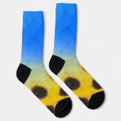 Ukraine Gelbe Geometrie Maschenmuster Blume Socken (Rechts)