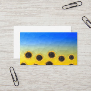 Ukraine Gelbe Geometrie Maschenmuster Blume Visitenkarte