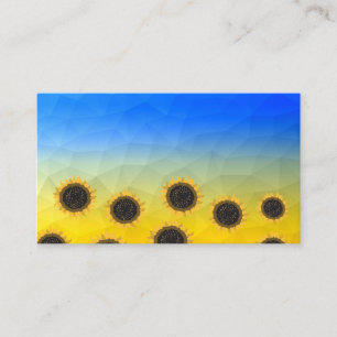 Ukraine Gelbe Geometrie Maschenmuster Blume Visitenkarte