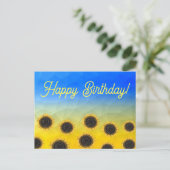 Ukraine Geometrie Maschenmuster Blume Geburtstag Postkarte (Stehend Vorderseite)