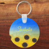 Ukraine Geometrie Maschenmuster Blume Ihr Name Schlüsselanhänger (Rückseite)