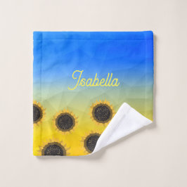 Ukraine Geometrie Maschenmuster Blume Ihr Name Waschlappen