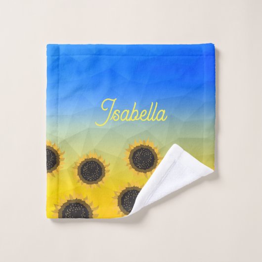 Ukraine Geometrie Maschenmuster Blume Ihr Name Waschlappen (Waschlappen)