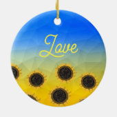 Ukraine Geometrie Maschenmuster Sunblumen Frieden Keramik Ornament (Hinten)