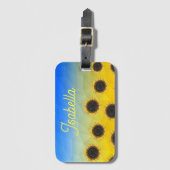 Ukraine Geometrie Mesh Sonnenblumen Individuelle N Gepäckanhänger (Vorderseite Vertikal)