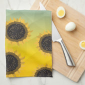 Ukraine Geometrie Mesh Sonnenblumen Individuelle N Geschirrtuch (Viertel Falte)