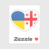 Ukraine - Georgien - Liebe des Herzens Aufkleber (Blatt)