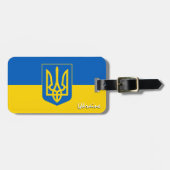 Ukraine Gepäckmarken, patriotische ukrainische Fla Gepäckanhänger (Vorderseite horizontal)