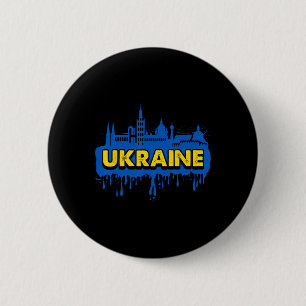 Ukraine Geschenkflagge Ukraini Kiew Ukrainisch Ukr Button