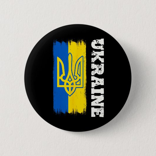 Ukraine Geschenkflagge Ukraini Kiew Ukrainisch Ukr Button (Vorderseite)