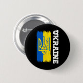 Ukraine Geschenkflagge Ukraini Kiew Ukrainisch Ukr Button (Vorne & Hinten)