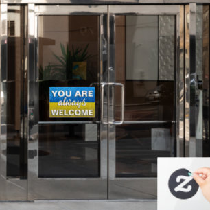Ukraine Glitzer Sie sind immer willkommen Store Fensteraufkleber
