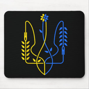 Ukraine Golden Trident Symbol Ukrainische Flagge M Mousepad