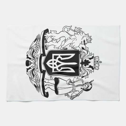 Ukraine Größeres Wappen Geschirrtuch (Horizontal)