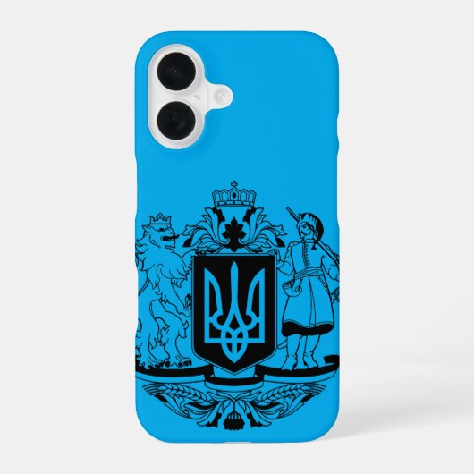 Ukraine Größeres Wappen iPhone 16 Hülle (Rückseite)